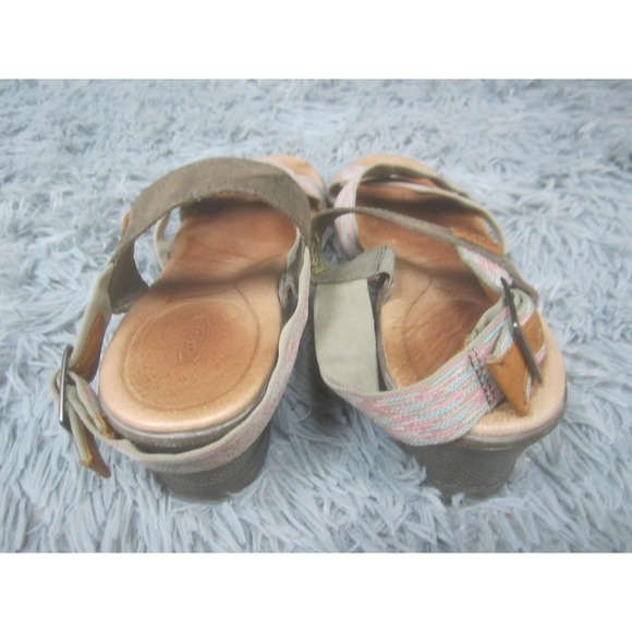 KEEN Shoes Womens Size 8.5 Brown Multicolor Strappy Wedge Sandals Buckle Comfort - Picture 4 of 9